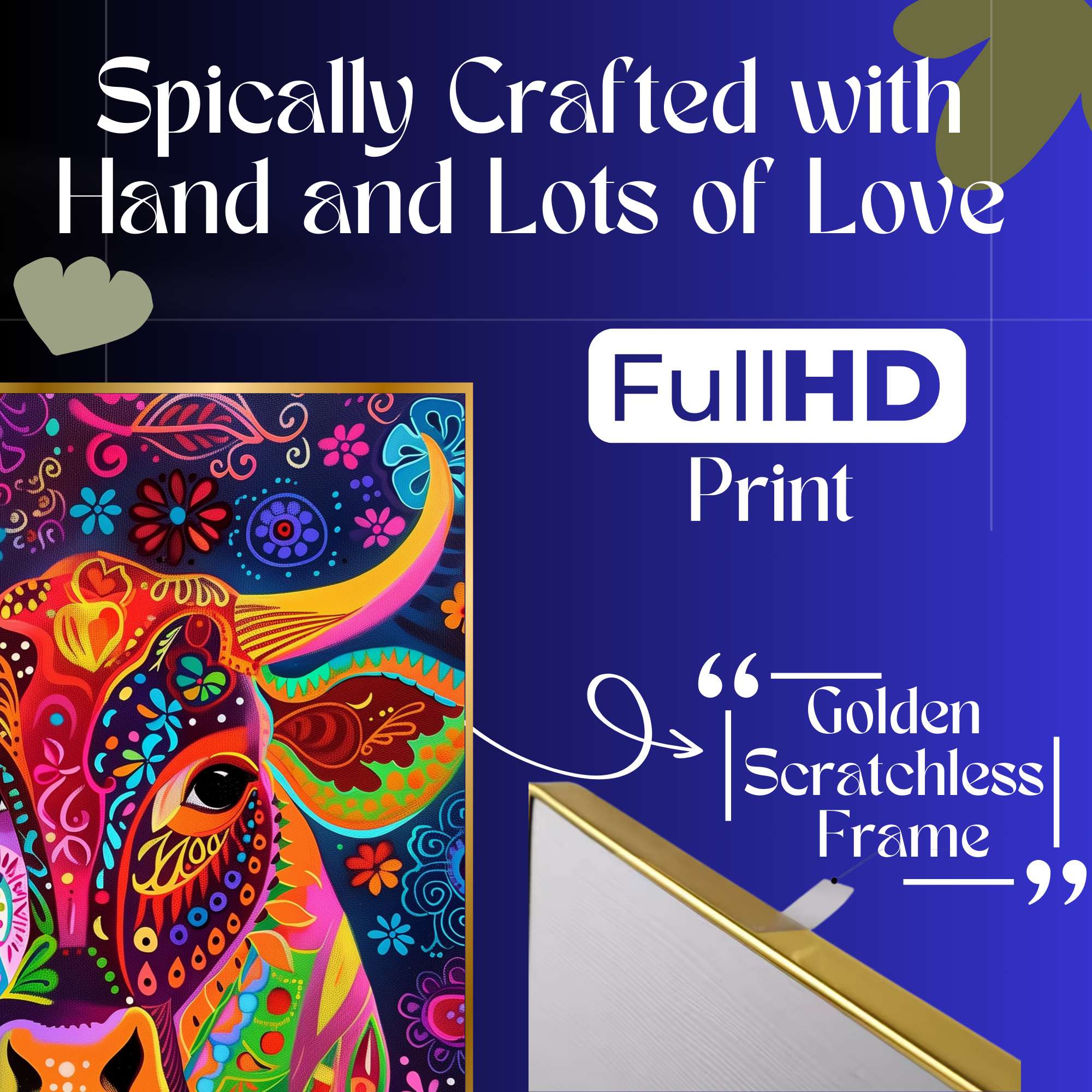 Set of Three Wall Paintings for Wall Dacoration Golden Framed Wall Paintings for Living Room & Bedroom Wall Art for Home Decoration & Office Wall Décor (18x12 inch CH-GD3-7) - Image 4